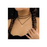TakıConcept 3 Sıra Dolamalı Yıldız Figürlü Kadın Choker , Kadın Kolye, Ip Kolye