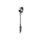 TakıConcept 316l Çelik Siyah Sallantılı Tüy Küpe