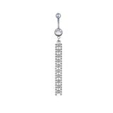 TakıConcept Cerrahi Çelik Taşlı Salkım 3 Sıra Göbek Piercing