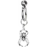 Takıconcept Deliksiz Kalp Sallantılı Fake Çelik Göbek Piercing