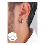 TakıConcept Deliksiz Sıkıştırma Haç Sallantılı Çelik Küpe