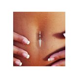 TakıConcept Deliksiz Tüy Sallantılı Fake Çelik Göbek Piercing