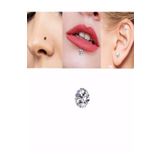 TakıConcept Deliksiz Ultra Güçlü Mıknatıslı Kulak Dudak Fake Piercing Tek Taş Gümüş Renk