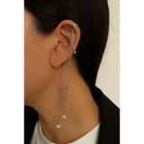 TakıConcept İnci Detaylı Deliksiz Kıkırdak Küpe, Ear Cuff Kadın Küpe Uzun Küpe