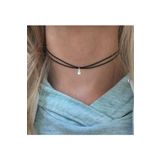 TakıConcept Kristal Damla Detaylı İki Sıra İp Choker, Kadın Kolye