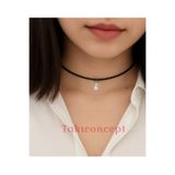 TakıConcept Kristal Damla Sallantılı İp Choker Kadın Kolye