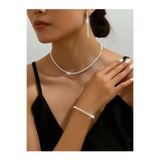 TakıConcept Kristal Taşlı Kolye Küpe Bileklik Üçlü Set Abiye Set Gelinlik Seti