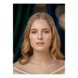 Takıconcept Kristal Taşlı Şerit Kadın Saç Zinciri, Saç Aksesuarı, Gelin Tacı,Gri