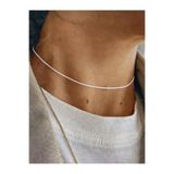 TakıConcept Minimal Kristal Detaylı İp Beyaz Choker Kolye