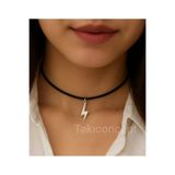 TakıConcept Şimşek Sallantılı İp Choker Kadın Kolye