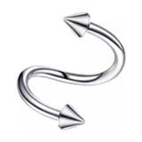 Takıconcept Unisex Gümüş Cerrahi Çelik Spiral Model Sivri Uçlu Helix Kıkırdak Piercing, Gri