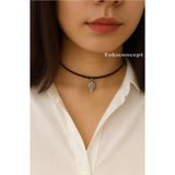 TakıConcept Yaprak Sallantılı İp Choker Kadın Kolye