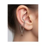 TakıConcept Yıldız Sallantılı Mıknatıslı Deliksiz Ear Cuff Küpe Deliksiz Kıkırdak Küpe
