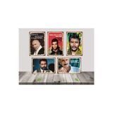 TAKIFİX Ahmet Kaya Yılmaz Güney Tuncel Kurtiz 5 Adet 20x30 cm Seti 1 Ahşap Poster