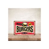 TAKIFİX Burgers 20x30 cm Retro Ahşap Poster