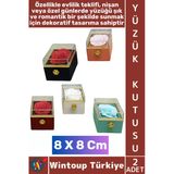 #Takıkutusu Evli Çift Sevgililer Günü Yıldönümü Evlilik Nişan Romantik Kare Gül Yüzük Kutusu 2 Adet