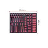 Takım Arabası İç Düzenleyici Boş Eva Organizer Havalı Torx Lokma İçin 72 Adet Bölme 55,5Cmx41cm