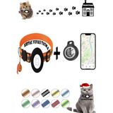 Takip Cihazı ve Airtag Yuvalı Kedi Tasması 2'li Set Ios Uyumlu Boyun Tasması GPS - Turuncu
