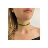takıperest Manifest Sueda Yeşil Haki Renkli Kadife Tasma Choker Kolye