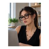 TAKIPORT Unisex Geometrik Kare Siyah Çerçeve Mavi Işık Koruyucu Bilgisayar Gözlüğü