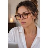 TAKIPORT Unisex Kare Kahverengi Şeffaf Çerçeve Mavi Işık Koruyucu Bilgisayar Gözlüğü