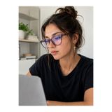 TAKIPORT Unisex Kare Şeffaf Çerçeve Mavi Işık Koruyucu Bilgisayar Gözlüğü – Mor Füme