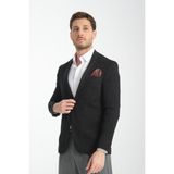 Takiro Erkek Koyu Kahve Esneyen Kumaş Slim Fit Mono Yaka Blazer Ceket - 6 Drop - 48 - Koyu Kahverengi