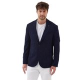 Takiro Erkek Lacivert Esneyen Kumaş Slim Fit Mono Yaka Spor Blazer Ceket Lacivert 54