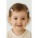 TAKIŞTIR 2'li Beyaz Renk Kurdele Figürlü Saçsız Bebek Tokası