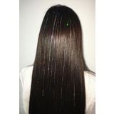 TAKIŞTIR Gri Renk Simli Yan Postiş/hair Tinsel (50 CM)
