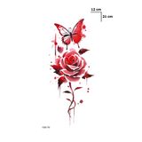 TAKIŞTIR Gül ve Kelebek Geçici Dövme Tattoo