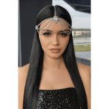 TAKIŞTIR Gümüş Renk Hologram Taş Detaylı Alınlık/Kına Aksesuarı