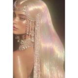 TAKIŞTIR Hologramlı Yan Postiş Hair Tinsel Shiny Hair (50 Cm)