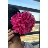 TAKIŞTIR Pembe Renk Çiçek Figürlü Taş Detaylı Mandal Toka