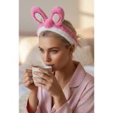 TAKIŞTIR Pembe Renk Kulak Detaylı Peluş Saç Bandı