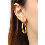 takıtarzım Gold kalın halka 3 cm çap küpe