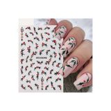 Takıtolia Kokina Yapraklı Noel Yılbaşı Yeni Yıl 3d Tasarım Yapışkan Tırnak Sticker Dövmesi Nail Art Tottoo