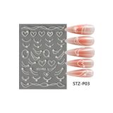 Takıtolia Nailist Fransız İnci Yapışkanlı Tırnak Sticker NailArt Tırnak Dövmesi (no.3)
