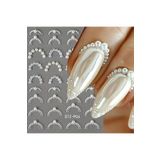 Takıtolia Nailist Fransız İnci Yapışkanlı Tırnak Sticker NailArt Tırnak Dövmesi (no.6)
