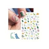 Takıtolia Nailist Fun - Dinazor Çıkartmalı Renkli Eğlenceli Yapışkan Çocuk Tırnak Sticker Seti Tırnak Dövmesi