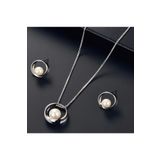 Takıtolia Pearl Inci Taşlı Silver Gümüş Kaplı Kolye Küpe Sade Şık 14 Şubat Sevgililer Günü Hediye Takı Seti