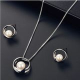 Takıtolia Pearl Inci Taşlı Silver Gümüş Kaplı Renk Kolye Küpe Sade Şık Sevgililer Günü Hediye Takı Seti