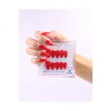 Takma Takma 10'lu Kırmızı Kısa Badem TT0939 Tekrar Kullanılabilir El Yapımı Protez Takma Tırnak Kırmızı-XS