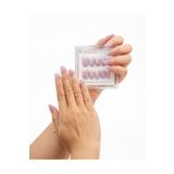 Takma Takma 10'lu Pembe Kısa Kare TT1211 Tekrar Kullanılabilir El Yapımı Protez Takma Tırnak Pembe-XS