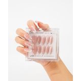 Takma Takma 10'lu Pembe Kısa Oval TT1208 Tekrar Kullanılabilir El Yapımı Protez Takma Tırnak - Pembe-XS