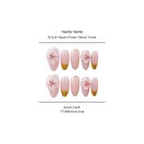 Takma Takma 10'lu Pembe Kısa Oval TT1398 Tekrar Kullanılabilir El Yapımı Protez Takma Tırnak Pembe-L