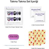 Takma Takma 10'lu Renkli Kısa Yuvarlak TT1213 Tekrar Kullanılabilir El Yapımı Protez Takma Tırnak Renkli-L - Çok Renkli