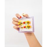 Takma Takma 10'lu Renkli Orta Balerin TT1442 Tekrar Kullanılabilir El Yapımı Protez Takma Tırnak Renkli-M - Çok Renkli