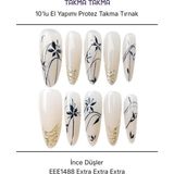 Takma Takma 10'lu Ten Rengi Extra Extra Extra EEE1488 Tekrar Kullanılabilir El Yapımı Protez Takma Tırnak Ten Rengi-S