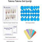 Takma Takma 10'lu Ten Rengi Uzun Balerin UBL1483 Tekrar Kullanılabilir El Yapımı Protez Takma Tırnak Ten Rengi-Xs - Nude